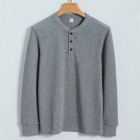 Men's Long-sleeved Cotton Casual Crew Neck T-shirt